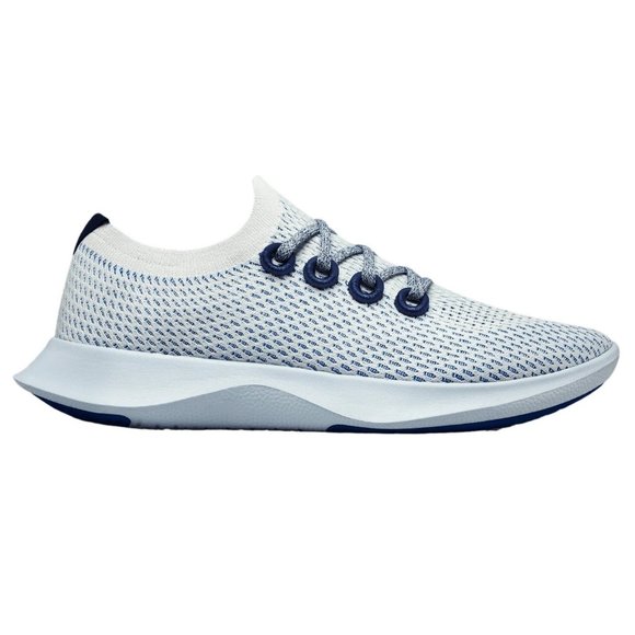 allbirds Shoes - Allbirds Womens 7.5 Tree Dasher Running Sneakers Geyser White Navy Hybrid